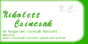 nikolett csincsak business card