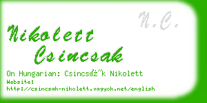 nikolett csincsak business card